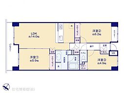 港北ニュータウンパークサイドハイツ参番館 3LDKの間取図画像