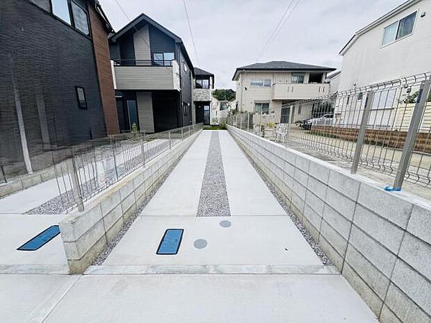 駐車場です。前面道路との高低差も少なく、スムーズに出入りできます。