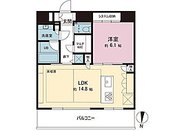 カテリーナ三田タワースイートイーストアーク 1LDKの間取図画像