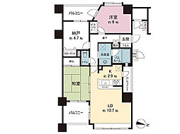 ライオンズシティ平塚 2SLDKの間取図画像