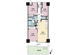 茅ヶ崎ガーデンハウス 3LDKの間取図画像