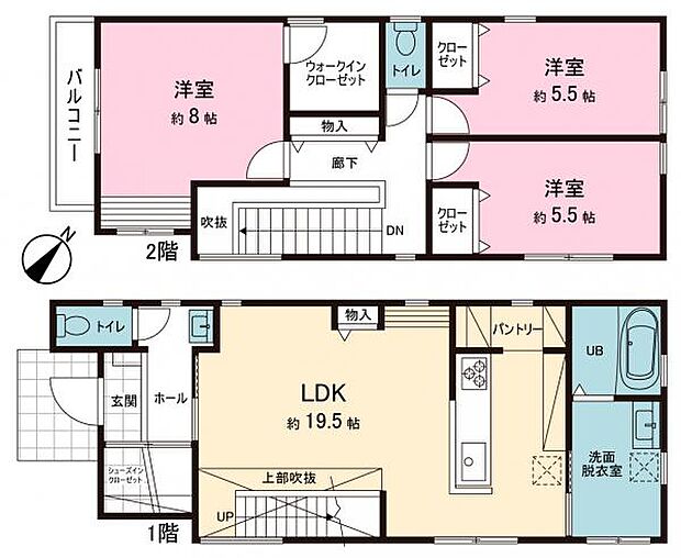 延床面積 94.61m2 参考プランは一例です。お客様が自由に決定できます。