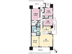 デュオ愛甲石田 4LDKの間取図画像