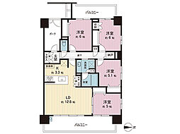 パレステージ本厚木 4LDKの間取図画像