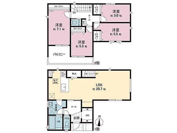 間取図です。図面と異なる場合は現況を優先させていただきます。