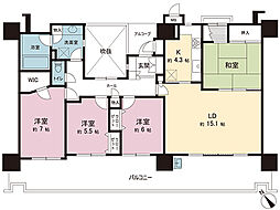 ライオンズマンション相模原さくら通り 4LDKの間取図画像
