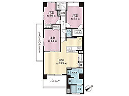 ベルドゥムール海老名弐番館 3LDKの間取図画像