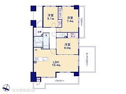 サーパスつきみ野 3LDKの間取図画像