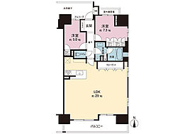 グランスイート本厚木 2LDKの間取図画像