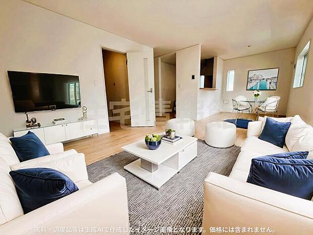 家族団らんの場所としてゆったりと居心地の良いリビングです。