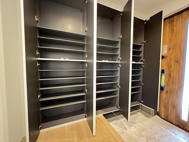 散らかりがちな玄関もスッキリの玄関収納付。