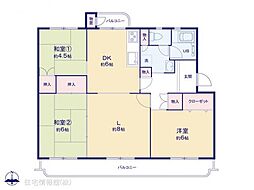 グリーンハイムいずみ野16号棟 3LDKの間取図画像