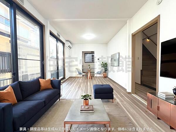 家族団らんの場所としてゆったりと居心地の良いリビングです。