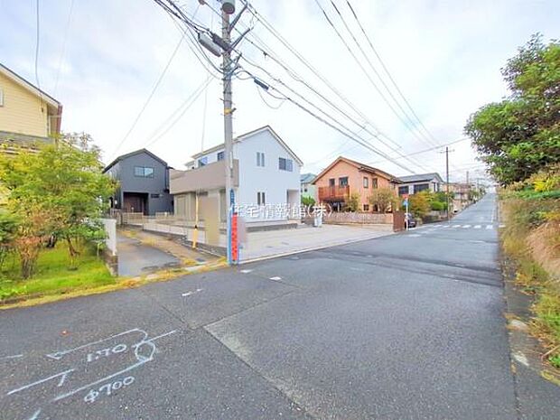 前面道路を含めた現地写真です。
