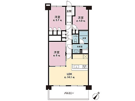 3LDK 間取り