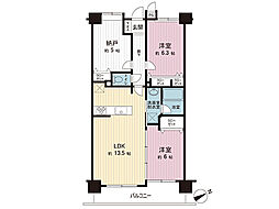 センチュリーめじろ台 2SLDKの間取図画像