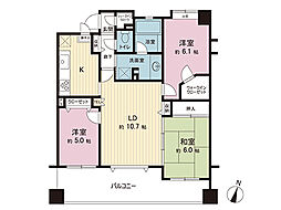 ダイアパレス日野グランステージ 3LDKの間取図画像