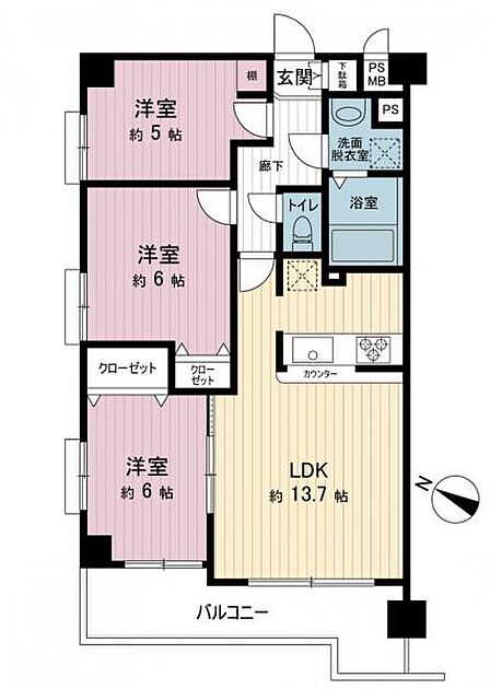 間取図です。図面と異なる場合は現況を優先させていただきます。