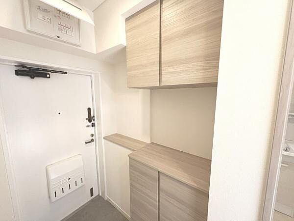 散らかりがちな玄関もスッキリの玄関収納付。