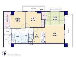 レクシオ拝島 3LDKの間取り