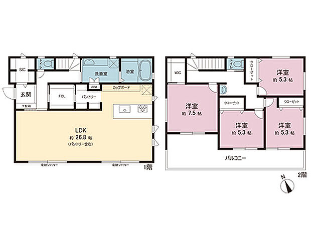 間取図です。図面と異なる場合は現況を優先させていただきます。