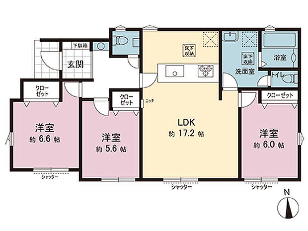 間取図です。図面と異なる場合は現況を優先させていただきます。