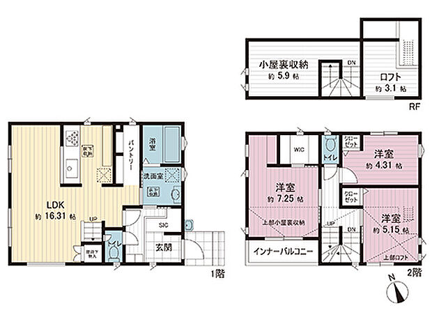 間取図です。図面と異なる場合は現況を優先させていただきます。