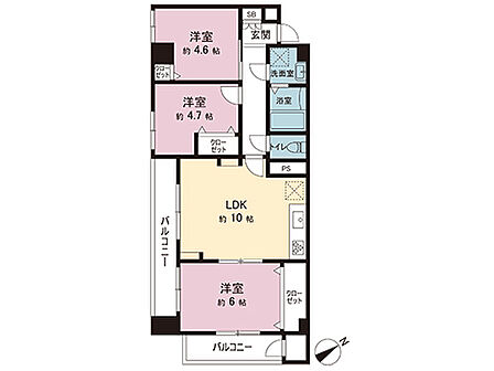 間取図です。図面と異なる場合は現況を優先させていただきます。