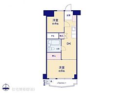 川口第1永谷マンション 2DKの間取図画像