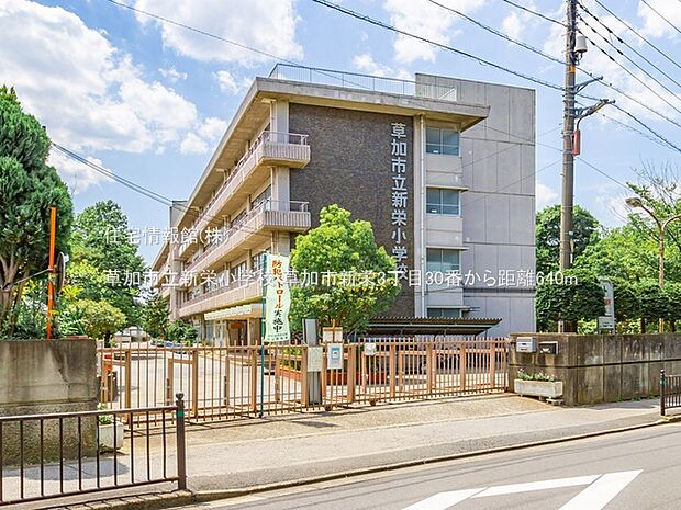 草加市立新栄小学校まで約640m（徒歩8分）