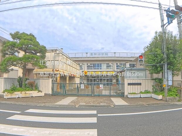 草加市立青柳小学校まで約530m(徒歩7分)