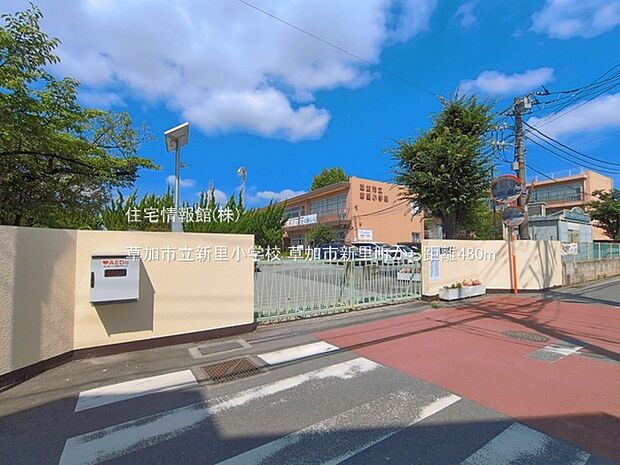 草加市立新里小学校まで約480m（徒歩6分）