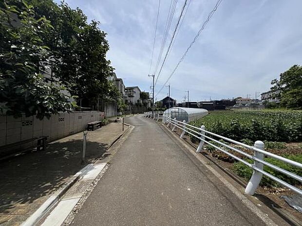 前面道路を含めた現地写真です。