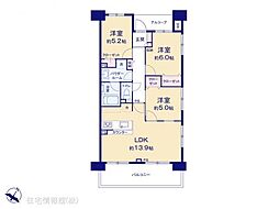 コンフォート若葉ポルカ 3LDKの間取図画像