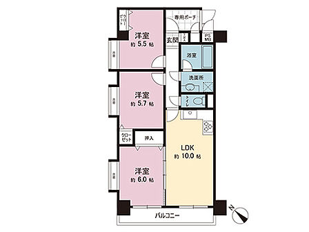 間取図です。図面と異なる場合は現況を優先させていただきます。