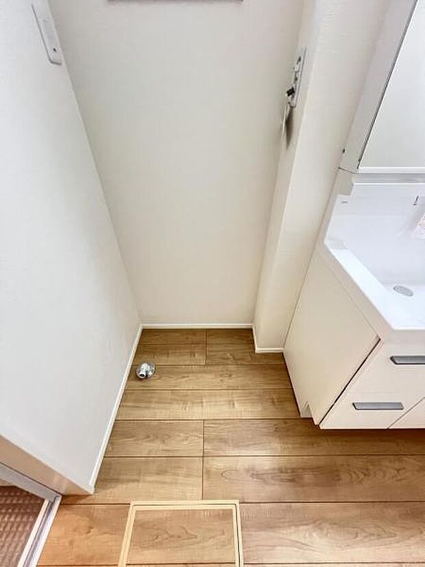 独立洗面台の横にはランドリースペースがございます。