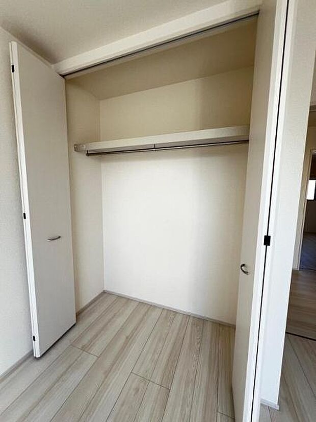 枕棚とハンガーパイプの付いたクローゼットです。