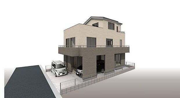 完成予想図(外観):図面を基に描きおこしたもので、実際とは異なる場合がございます。