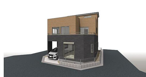 完成予想図（外観）：図面を基に描きおこしたもので、実際とは異なる場合がございます。