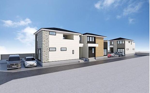 完成予想図（外観）：図面を基に描きおこしたもので、実際とは異なる場合がございます。