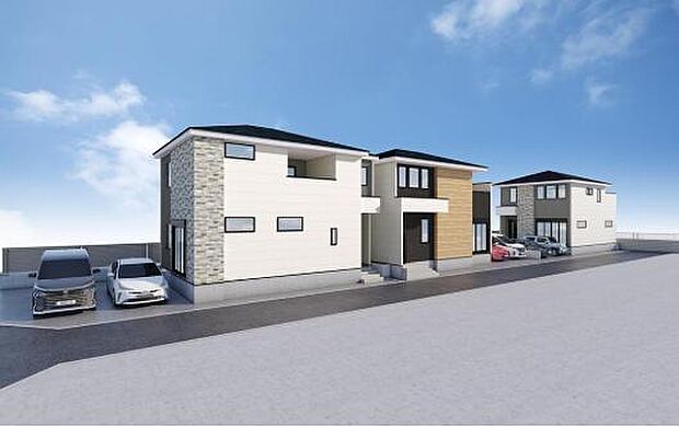 完成予想図(外観):図面を基に描きおこしたもので、実際とは異なる場合がございます。