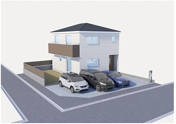 完成予想図（外観）：図面を基に描きおこしたもので、実際とは異なる場合がございます。