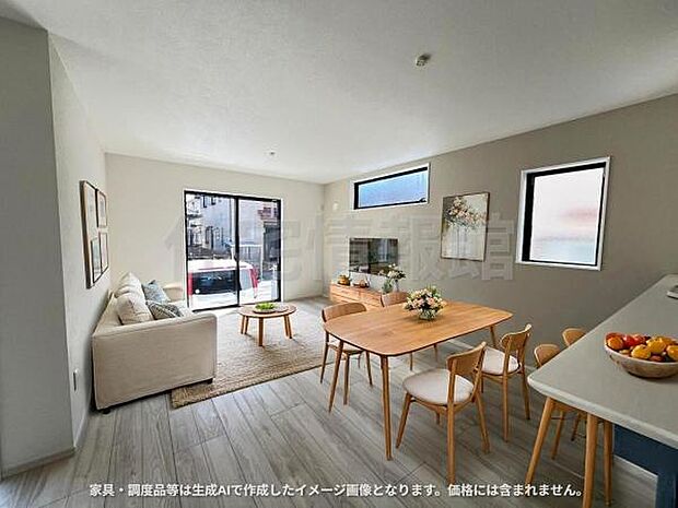 家族団らんの場所としてゆったりと居心地の良いリビングです。