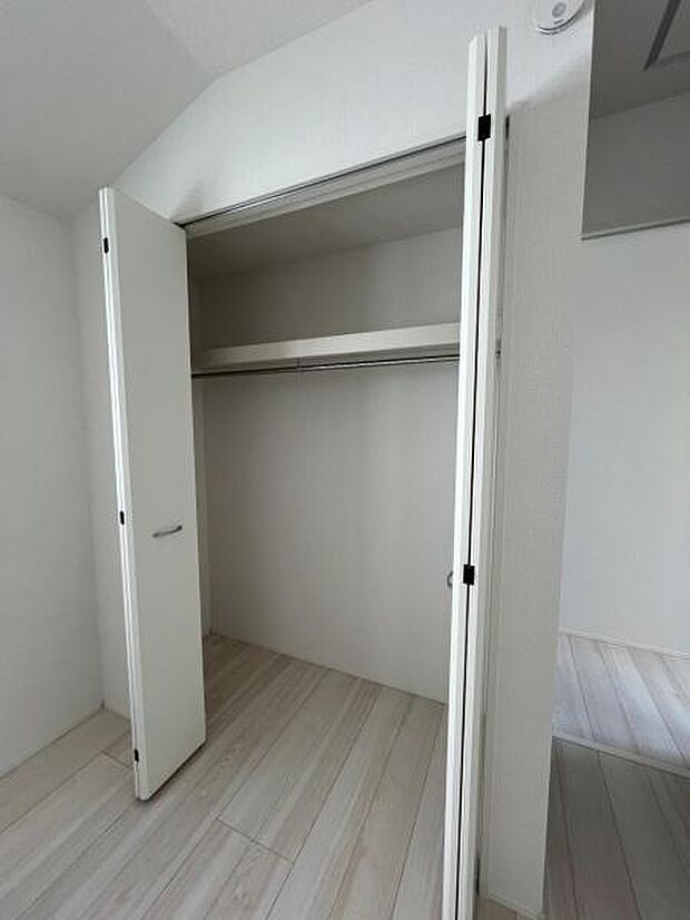 枕棚とハンガーパイプの付いたクローゼットです。