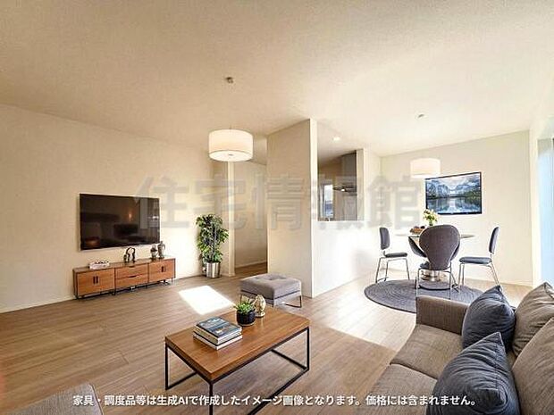 家族団らんの場所としてゆったりと居心地の良いリビングです。