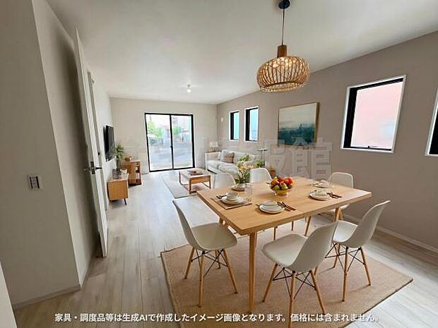 家族団らんの場所としてゆったりと居心地の良いリビングです。