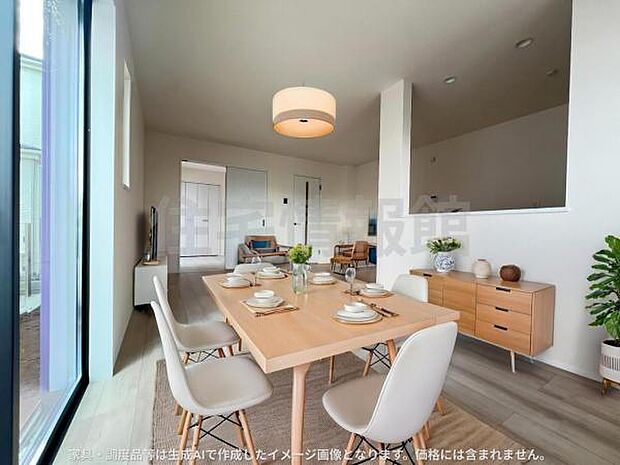 家族団らんの場所としてゆったりと居心地の良いリビングです。