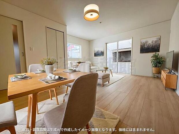 家族団らんの場所としてゆったりと居心地の良いリビングです。