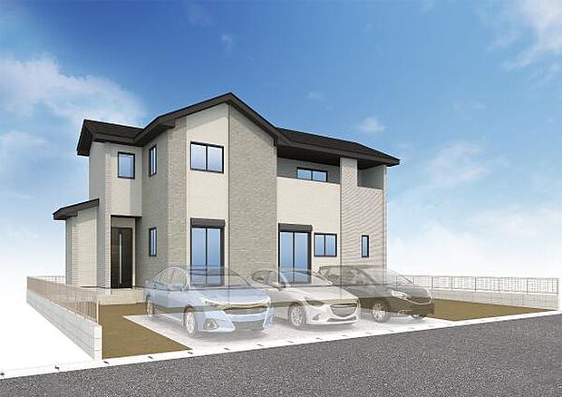 完成予想図（外観）：図面を基に描きおこしたもので、実際とは異なる場合がございます。