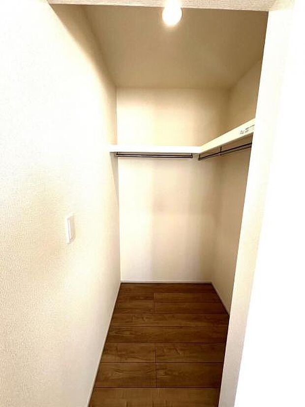 枕棚とハンガーパイプの付いたクローゼットです。